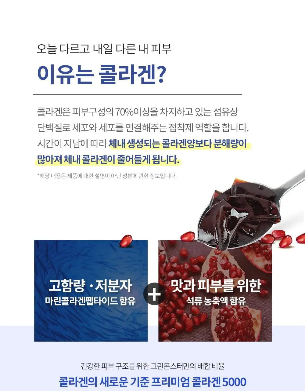 [고함량 콜라겐] 그린몬스터 프리미엄 콜라겐5000 15포 (15일분) 상세페이지 9